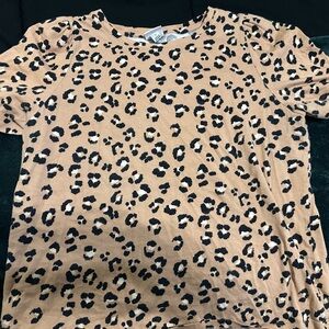 a new day Leopard Print Short Sleeve Tee - Tan and Black